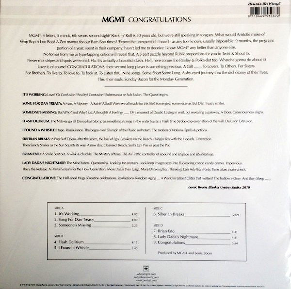 MGMT ~ Congratulations (Vinyl) - Djungel & Jazz