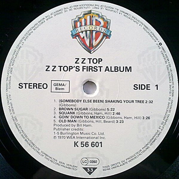 ZZ Top ~ First Album (Vinyl) - Djungel & Jazz