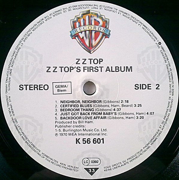 ZZ Top ~ First Album (Vinyl) - Djungel & Jazz