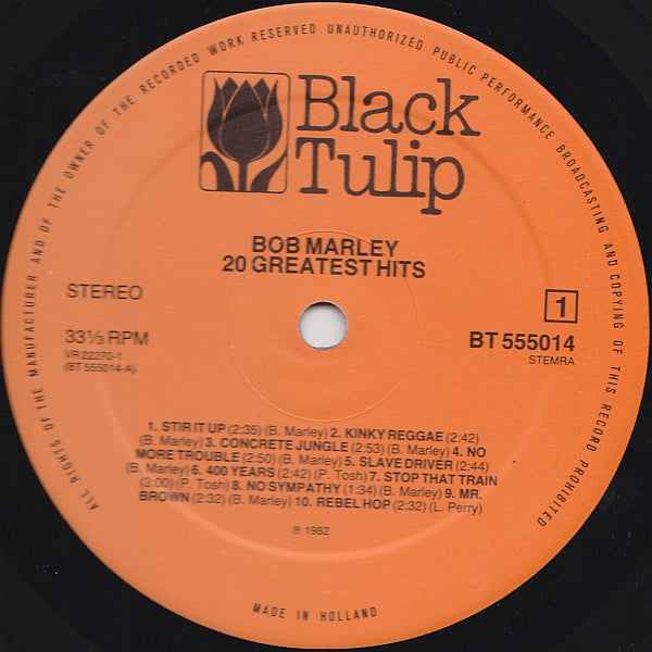 Bob Marley & The Wailers ~ 20 Greatest Hits (Vinyl) - Djungel & Jazz