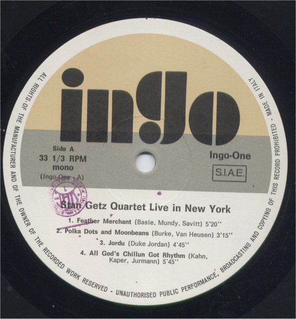 Stan Getz Quartet ~ Live At The Village Vanguard (Vinyl) - Djungel & Jazz