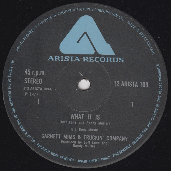 Garnett Mims & Truckin' Company* : What It Is (12", Single, Ltd)