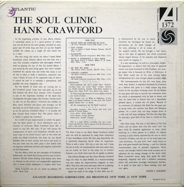 Hank Crawford ~ The Soul Clinic (Vinyl) - Djungel & Jazz