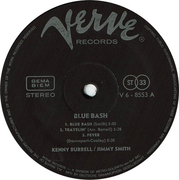 Kenny Burrell / Jimmy Smith ~ Blue Bash! (Vinyl) - Djungel & Jazz