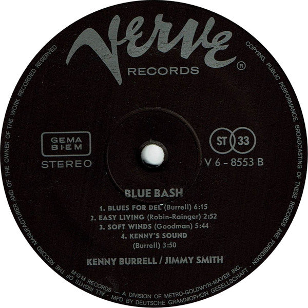 Kenny Burrell / Jimmy Smith ~ Blue Bash! (Vinyl) - Djungel & Jazz