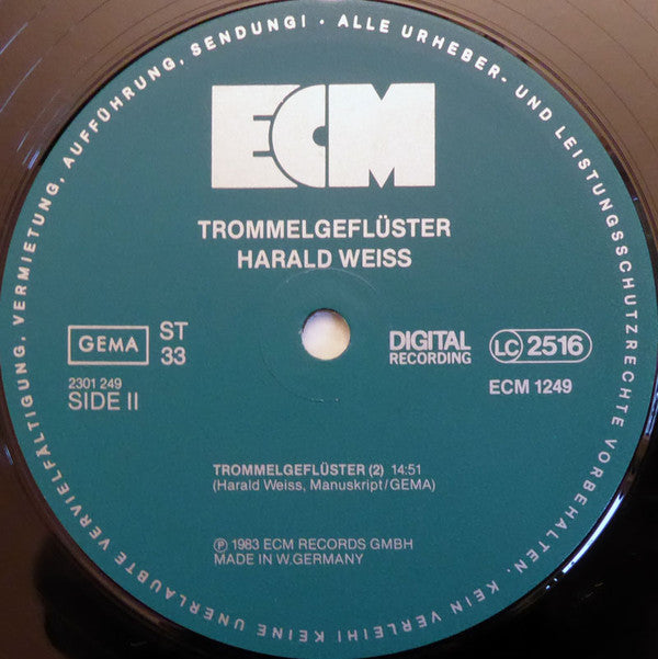 Harald Weiss : Trommelgeflüster (LP, Album, Dig)