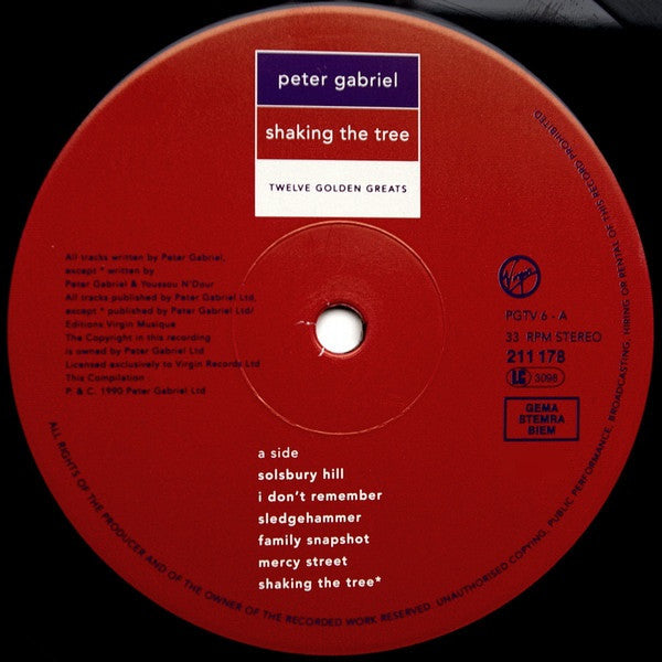 Peter Gabriel ~ Shaking The Tree: Twelve Golden Greats (Vinyl) - Djungel & Jazz