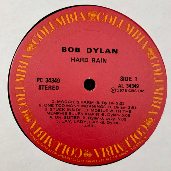 Bob Dylan ~ Hard Rain (Vinyl) - Djungel & Jazz