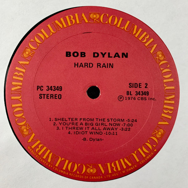 Bob Dylan ~ Hard Rain (Vinyl) - Djungel & Jazz