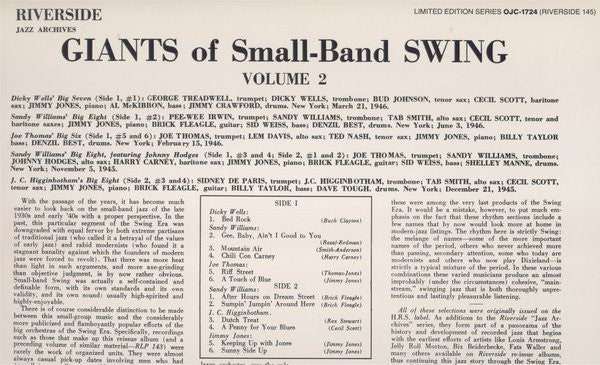 Various ~ Giants Of Small-Band Swing Volume 2 (Vinyl) - Djungel & Jazz