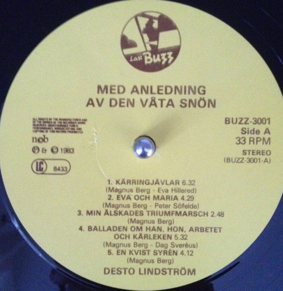 Desto Lindström ~ Med Anledning Av Den Våta Snön (Vinyl) - Djungel & Jazz