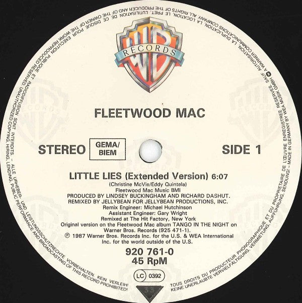 Fleetwood Mac : Little Lies (Extended Version) (12", Single)