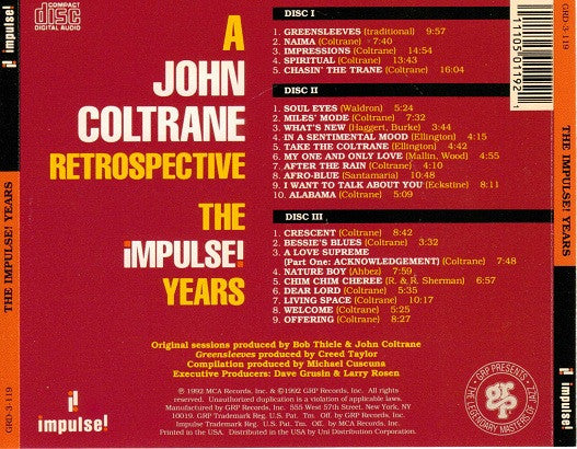 John Coltrane ~ A John Coltrane Retrospective: The Impulse! Years (Vinyl) - Djungel & Jazz