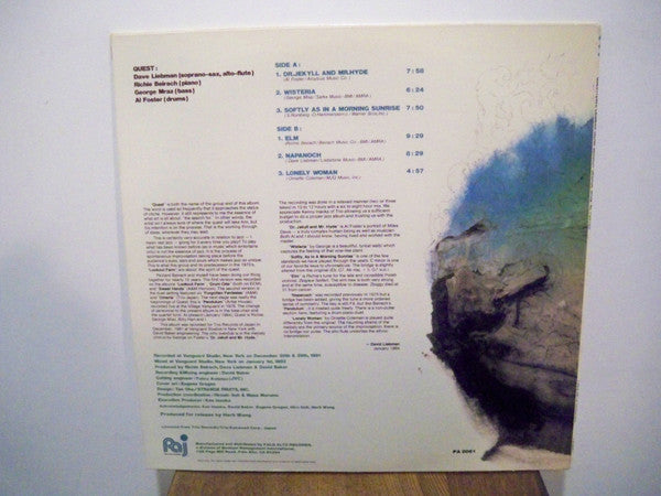 Quest − Dave Liebman, Richie Beirach, George Mraz, Al Foster ~ Quest (Vinyl) - Djungel & Jazz