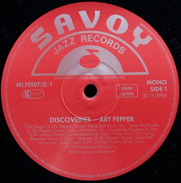 Art Pepper ~ Discoveries (Vinyl) - Djungel & Jazz