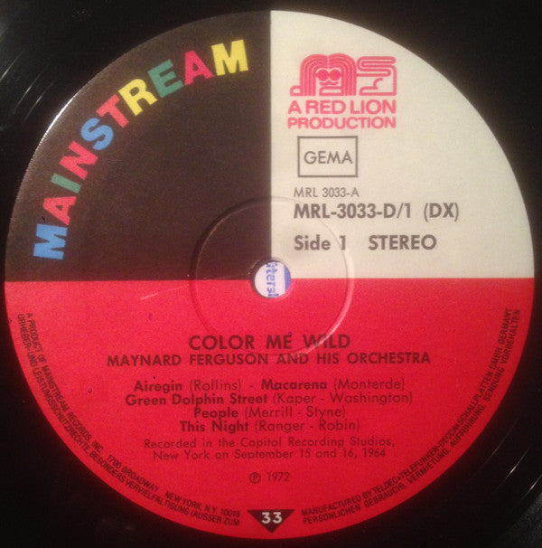 Maynard Ferguson And His Orchestra ~ Color Me Wild (Vinyl) - Djungel & Jazz