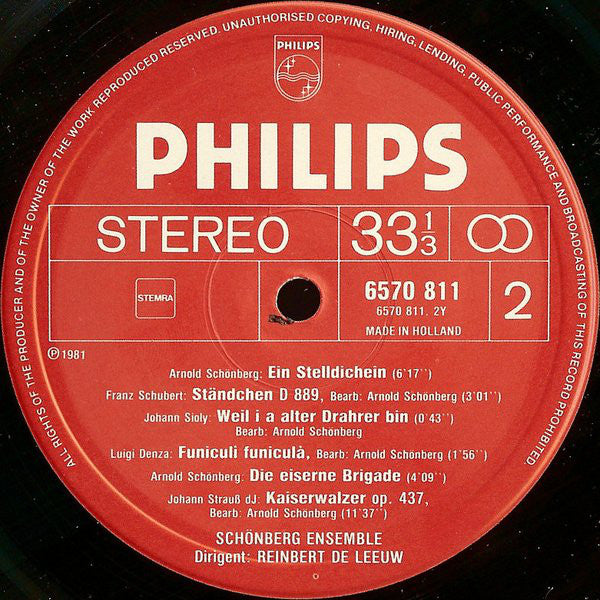 Arnold Schönberg, Schönberg Ensemble, Reinbert De Leeuw ~  „Wien, Wien, Nur Du Allein..." (Vinyl) - Djungel & Jazz