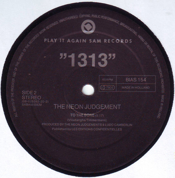 The Neon Judgement ~ 1313 (Vinyl) - Djungel & Jazz