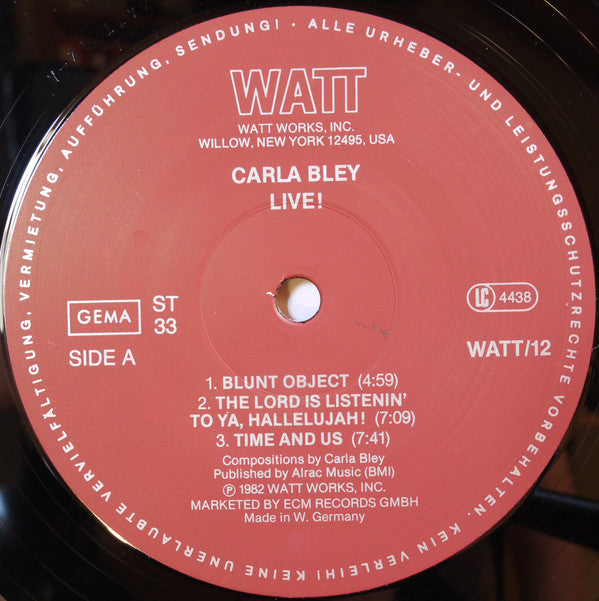 Carla Bley ~ Live! (Vinyl) - Djungel & Jazz
