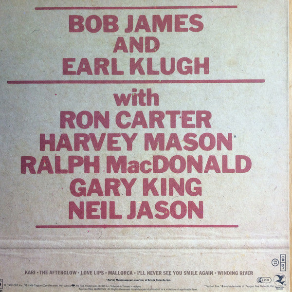 Bob James & Earl Klugh ~ One On One (Vinyl) - Djungel & Jazz