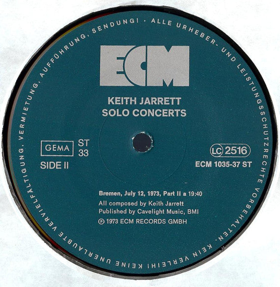 Keith Jarrett ~ Solo Concerts: Bremen / Lausanne (Vinyl) - Djungel & Jazz