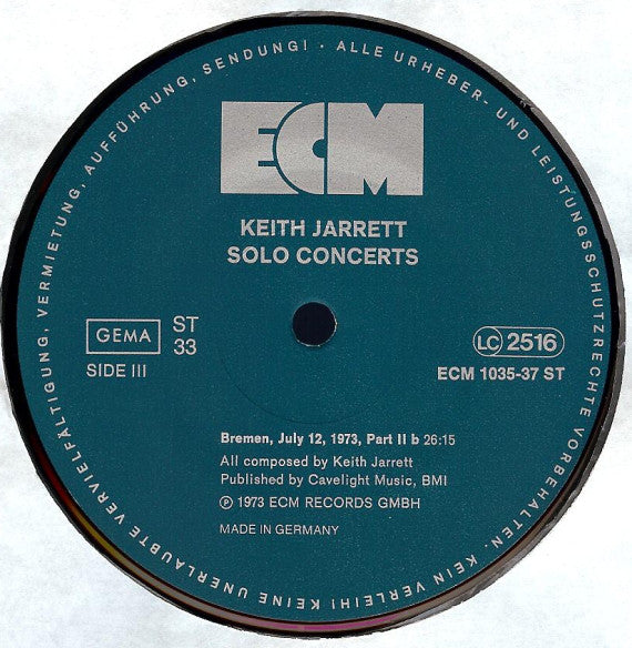 Keith Jarrett ~ Solo Concerts: Bremen / Lausanne (Vinyl) - Djungel & Jazz