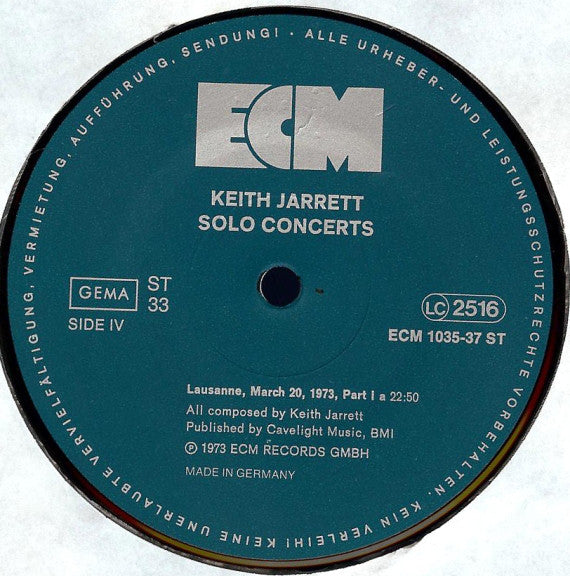 Keith Jarrett ~ Solo Concerts: Bremen / Lausanne (Vinyl) - Djungel & Jazz