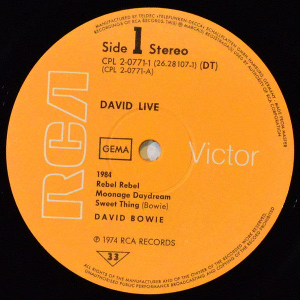 David Bowie : David Live (2xLP, Album, Gat)