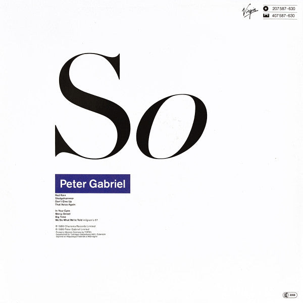 Peter Gabriel ~ So (Vinyl) - Djungel & Jazz