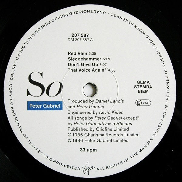 Peter Gabriel ~ So (Vinyl) - Djungel & Jazz