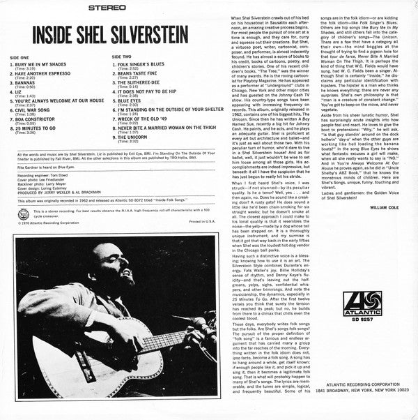 Shel Silverstein ~ Inside Shel Silverstein (Vinyl) - Djungel & Jazz