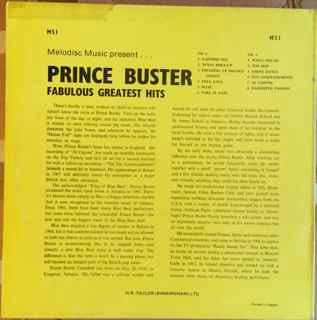 Prince Buster : Fabulous Greatest Hits (LP, Comp, RE)