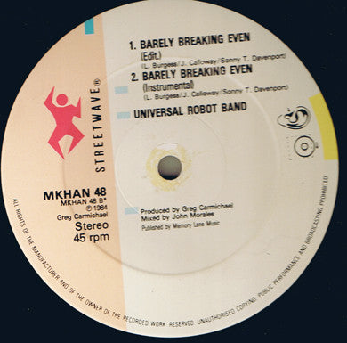 The Universal Robot Band : Barely Breaking Even (12")