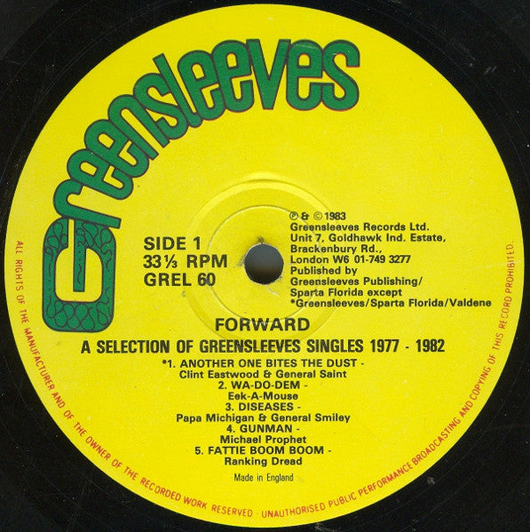 Various : Forward: A Selection Of Greensleeves Singles 1977–1982 (LP, Comp)