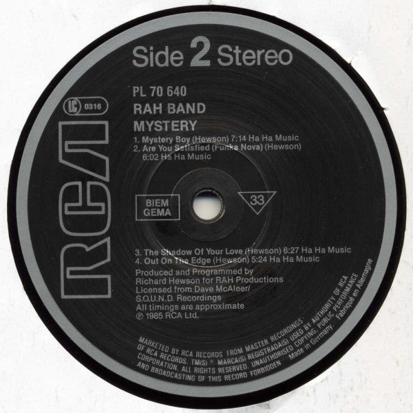 RAH Band ~ Mystery (Vinyl) - Djungel & Jazz
