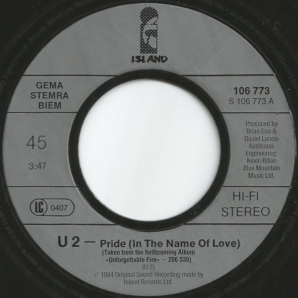 U2 ~ Pride (In The Name Of Love) (Vinyl) - Djungel & Jazz