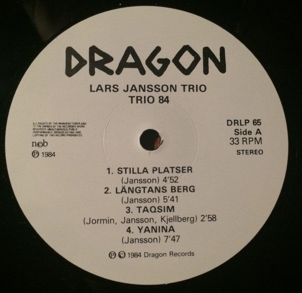 Lars Jansson Trio ~ Trio 84 (Vinyl) - Djungel & Jazz