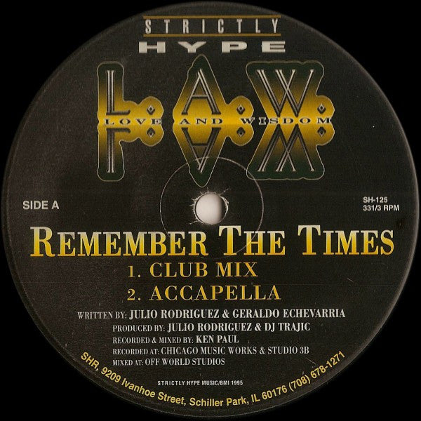 L.A.W. Love And Wisdom ~ Remember The Times (Vinyl) - Djungel & Jazz