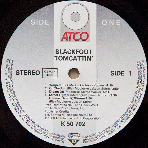 Blackfoot  ~ Tomcattin' (Vinyl) - Djungel & Jazz