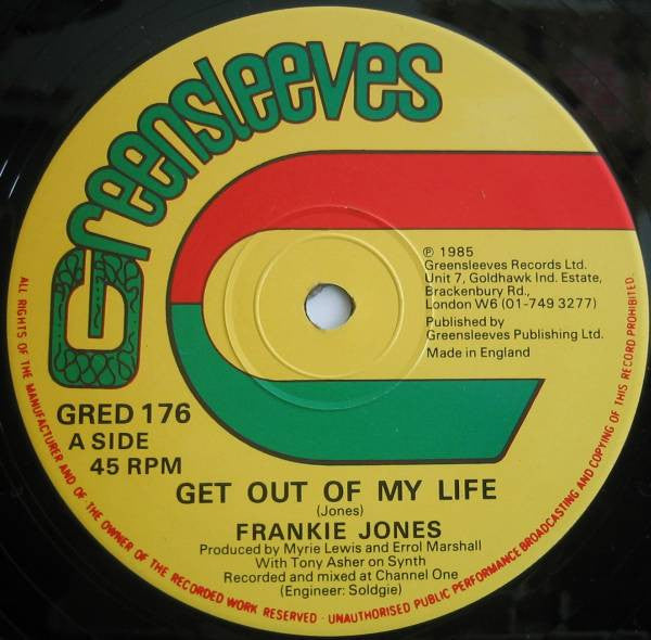 Frankie Jones (2) / Squeechie Nice : Get Out Of My Life / Ghost Rider (12")