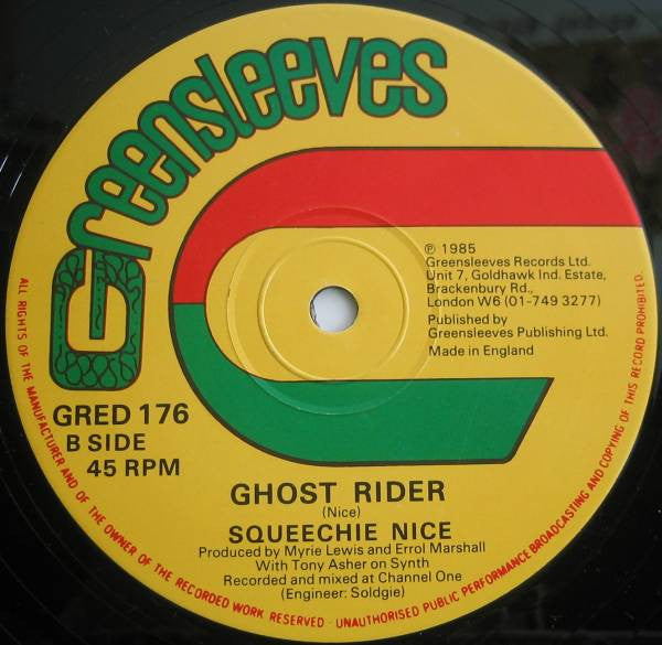 Frankie Jones (2) / Squeechie Nice : Get Out Of My Life / Ghost Rider (12")