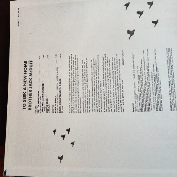 Brother Jack McDuff : To Seek A New Home (LP, Album, Gat)