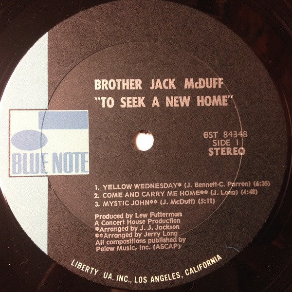 Brother Jack McDuff : To Seek A New Home (LP, Album, Gat)