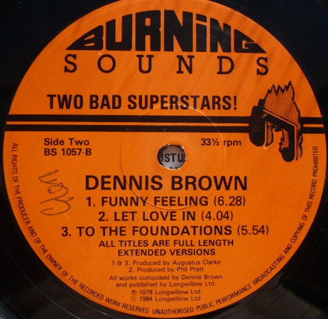 Gregory Isaacs / Dennis Brown : Two Bad Superstars! (LP, Comp)