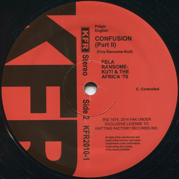 Fela Kuti & Africa 70 ~ Confusion (Vinyl) - Djungel & Jazz