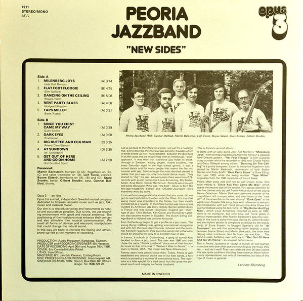 Peoria Jazzband ~ New Sides (Vinyl) - Djungel & Jazz