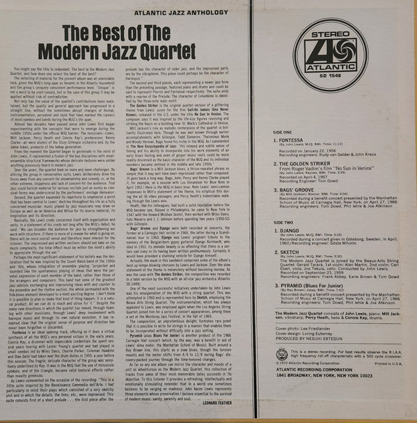The Modern Jazz Quartet : The Best Of (LP, Comp, RE, Pre)