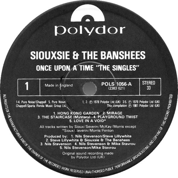 Siouxsie And The Banshees ~ Once Upon A Time/The Singles (Vinyl) - Djungel & Jazz