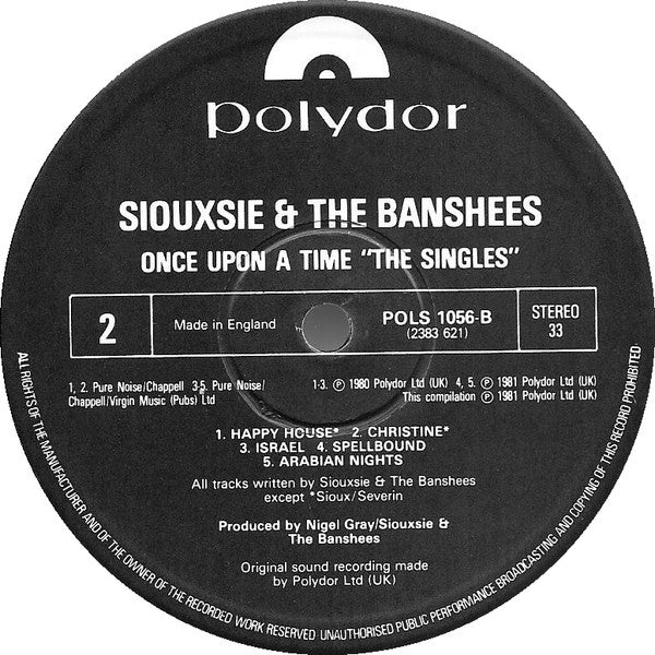 Siouxsie And The Banshees ~ Once Upon A Time/The Singles (Vinyl) - Djungel & Jazz