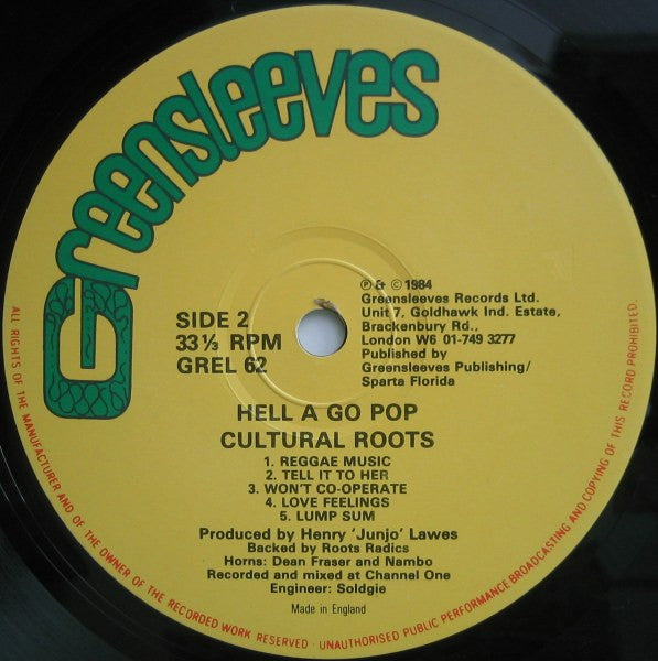 Cultural Roots : Hell A Go Pop (LP, Album)